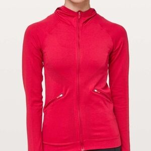 Women's Red Full-Zip Hoodie